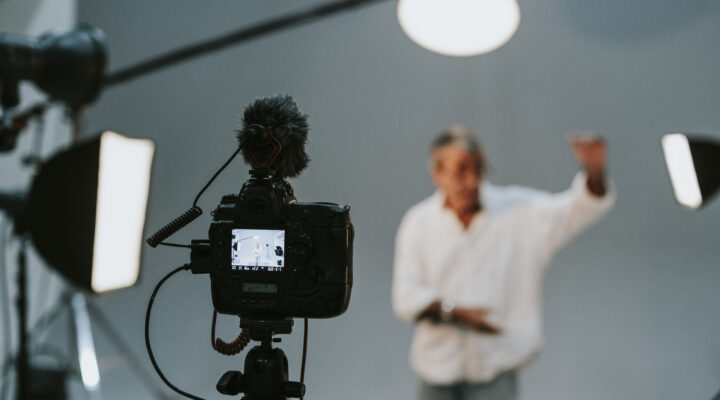 Actor in front on the camera in an audition