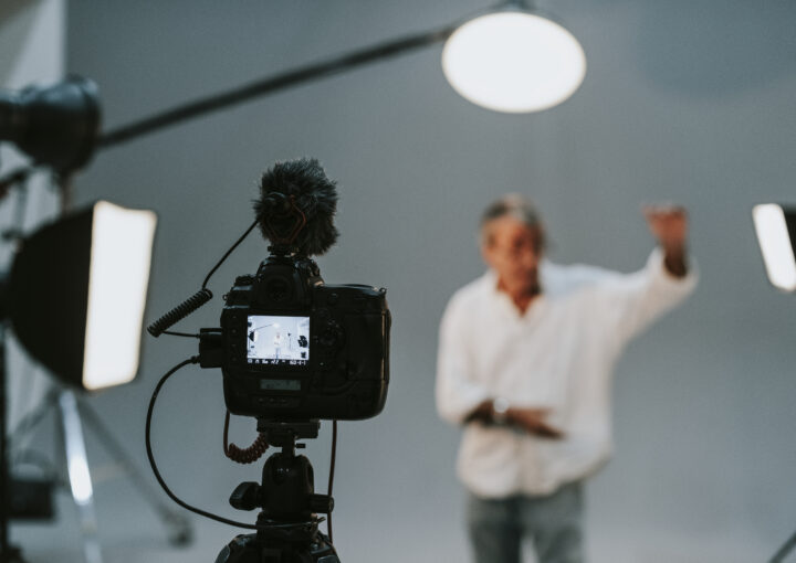 Actor in front on the camera in an audition